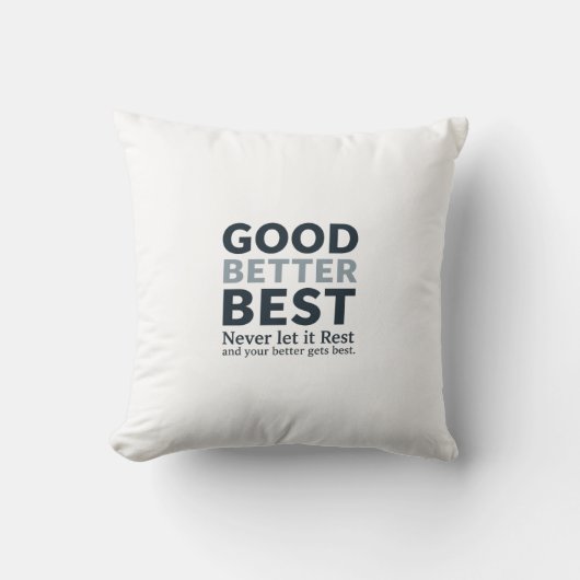 Coussin Good Better Best Never let it Rest Motivational Qu (Recto)