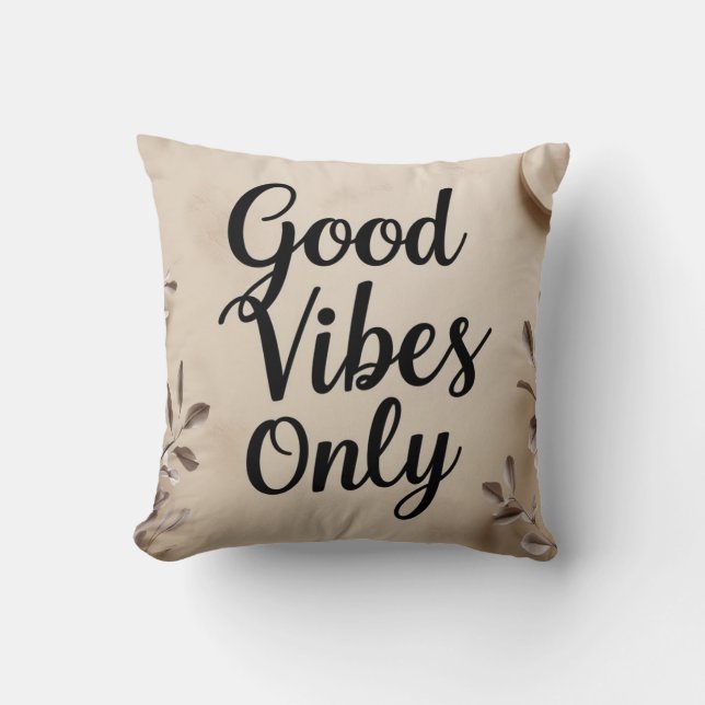 Coussin Good Vibes minimaliste uniquement (Recto)