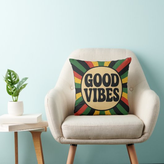 Coussin Good Vibes Retro Reggae Pillow (Chaise)