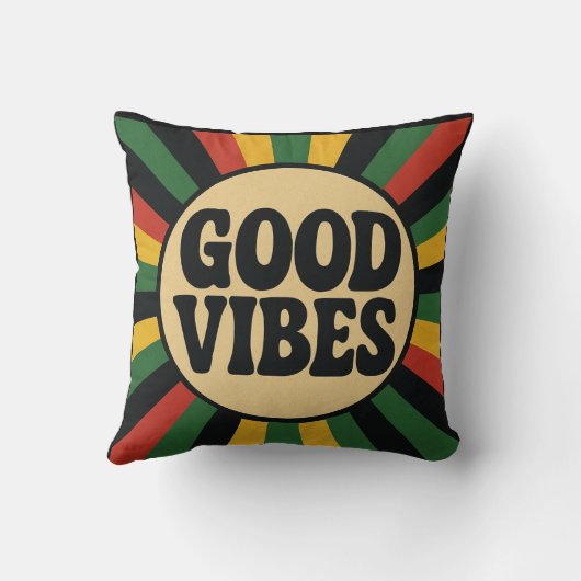 Coussin Good Vibes Retro Reggae Pillow (Verso)