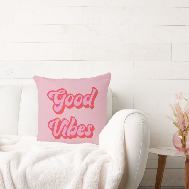 Coussin Good Vibes rose (Canapé)