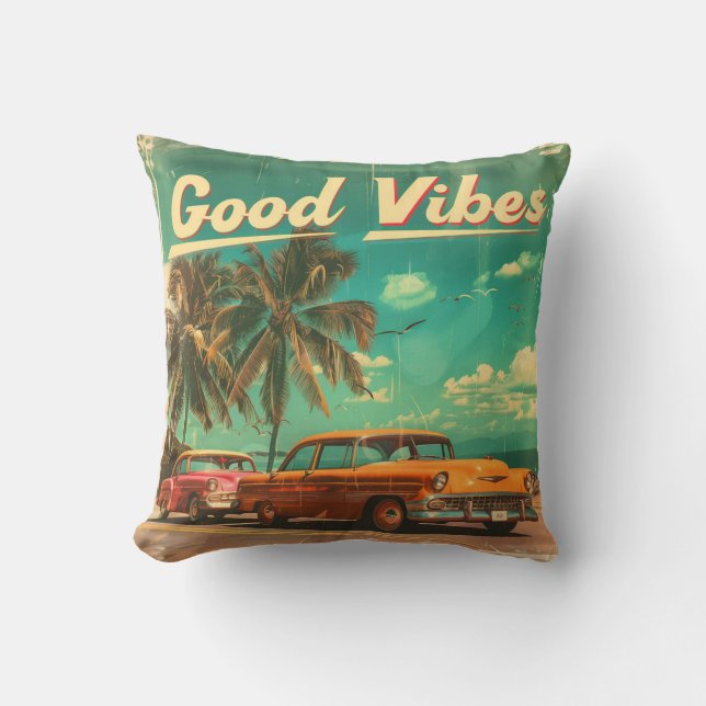 Coussin Good Vibes Throw Pillow (Recto)