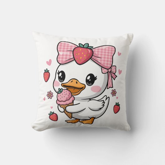 Coussin Goose d'été aux fraises (Recto)
