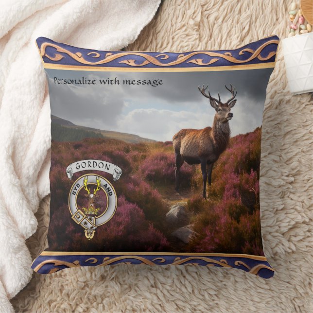 Coussin Gordon Clan Badge & Stag Personnalisé (Couverture)