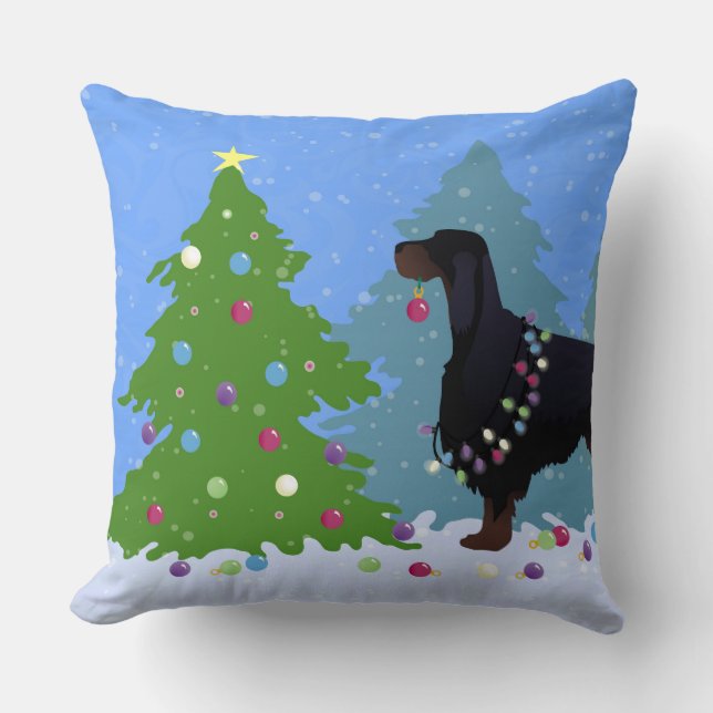 Coussin Gordon Setter décorant l'arbre dans le (Recto)
