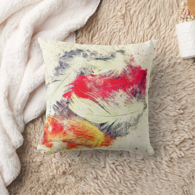 Coussin Gorgeous Funky Vibrant Feather Design (Couverture)