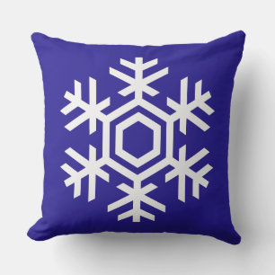 Coussin Gorgoeus Noël Bleu Blanc Flocon de Neige de Noël
