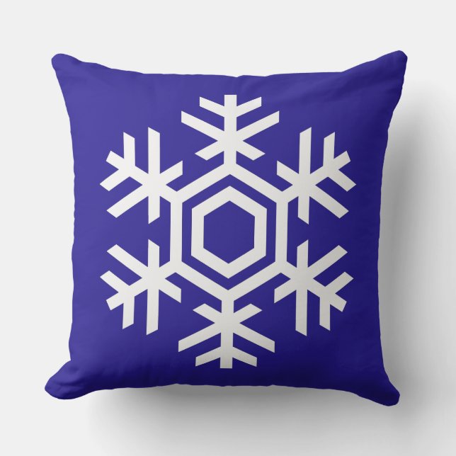 Coussin Gorgoeus Noël Bleu Blanc Flocon de Neige de Noël (Recto)