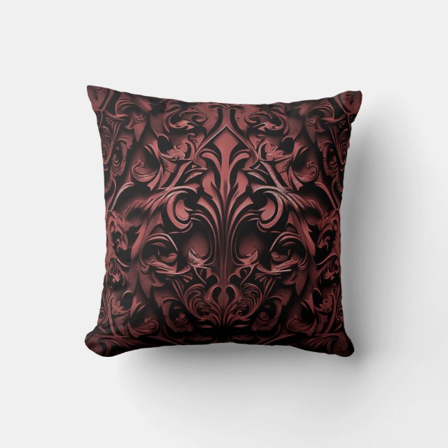 Coussin Goth Gothique Design noir et rouge (Recto)