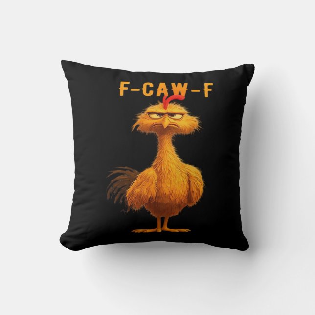 Coussin Gothic F-Caw-F Crow Funny Humor (Recto)