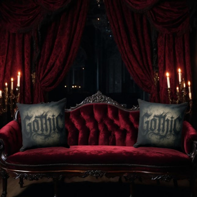Coussin Gothique Orné Sombre (Créateur téléchargé)