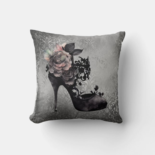 Coussin Gothique Vogue | Muet Pastel Rose de la mode Stile (Recto)