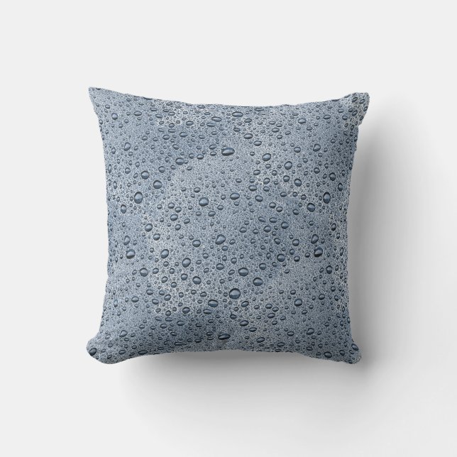 Coussin gouttelettes d'eau gris de métal (Recto)