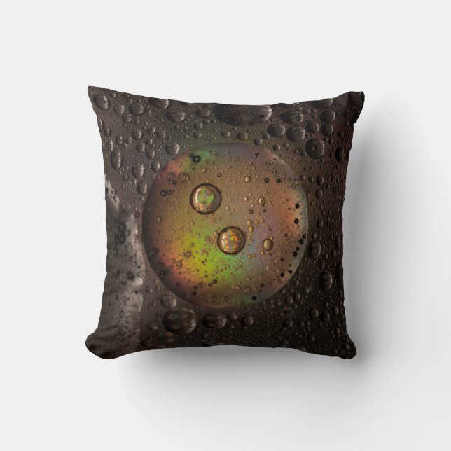 Coussin gouttelettes d'eau sur panneau de verre (Recto)