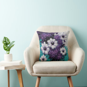 Coussin Gouttes de fleurs abstraites