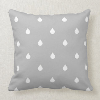 Coussin gouttes de pluie grises