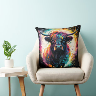 Coussin Grace Ghoost : Vache Holographique Spectrale,