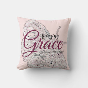 Coussin Grâce incroyable papillon rose