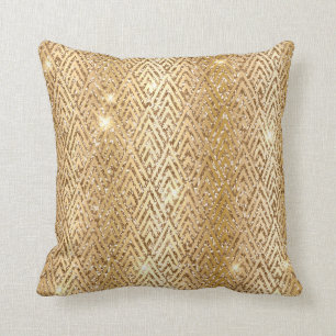 Coussin Gradient et Parties scintillant métal or Art Déco