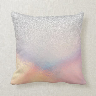 Coussin Gradient holographique de Silver Glitter