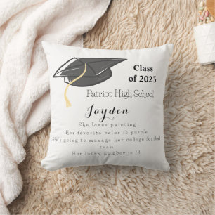 Coussin Graduation Classe de faits amusants Casquette grad