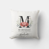 Coussin Graduation florale monogramme (Recto)