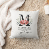 Coussin Graduation florale monogramme (Couverture)