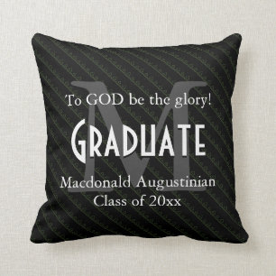 Coussin Graduation Personnalisée Garde GLOIRE DIEU Noir