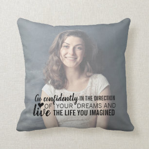 Coussin Graduation personnalisée Photo Citation Go Live Co