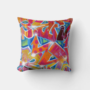 Coussin Graffiti Abstract Design Jeu d'oreiller (Rouges)