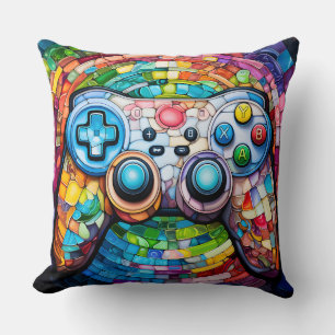 Coussin Graffiti de joueur en vitrail