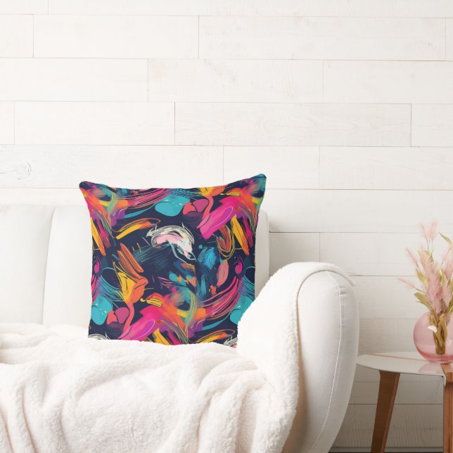 Coussin Graffiti éclaboussé de chaos vif (Canapé)
