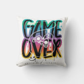 Coussin Graffiti manette de jeu game over joueur (Recto)