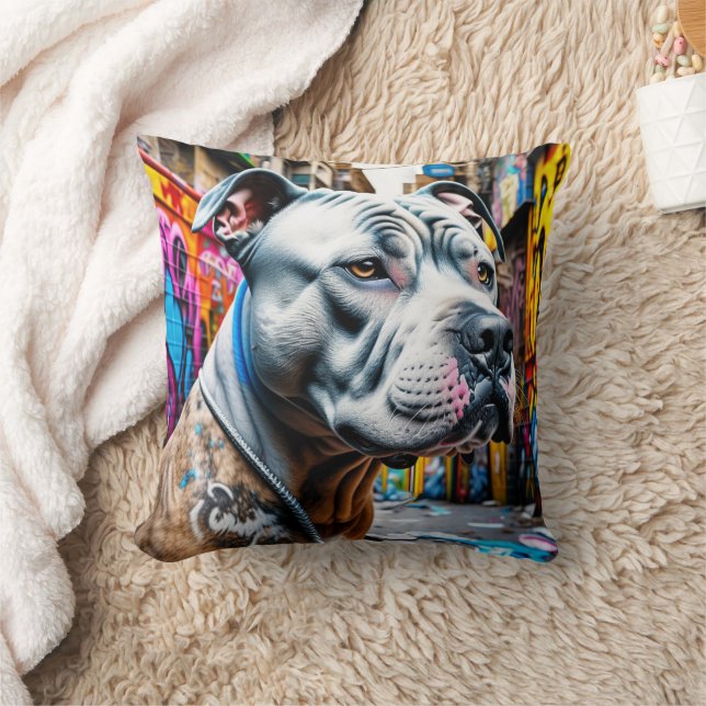 Coussin Graffiti urbain de rue de Pitbull City (Couverture)