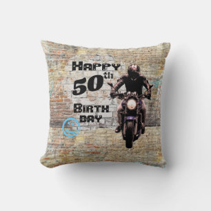 Coussin Graine de mur de briques de granit industriel sur