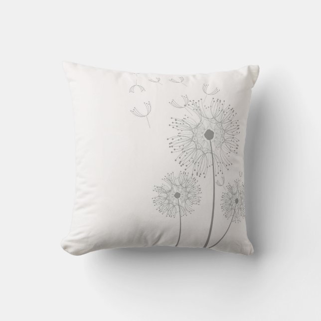 Coussin Graines de pissenlit simple qui s'envolent (Recto)