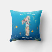 Coussin Grand 1er anniversaire sous la mer Photo Collage (Verso)