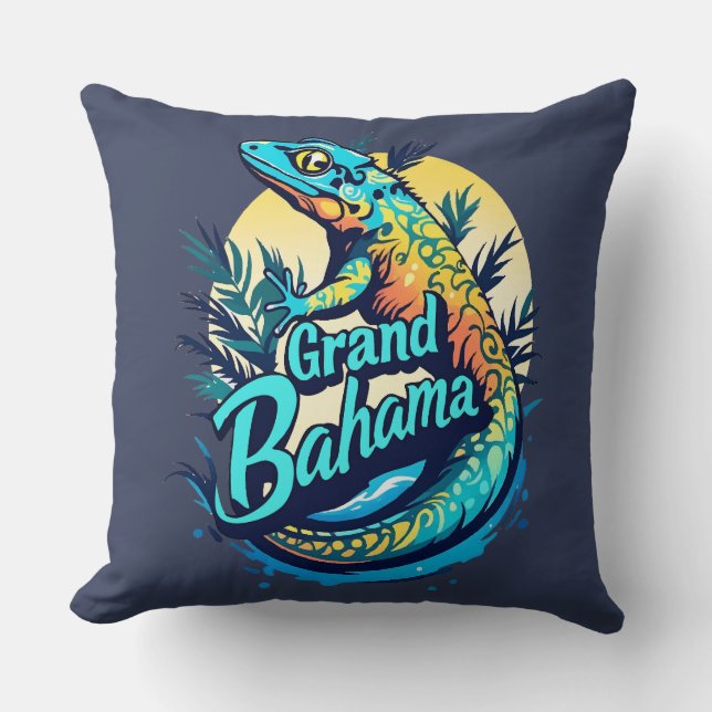 Coussin Grand Bahama Gecko des Caraïbes (Recto)