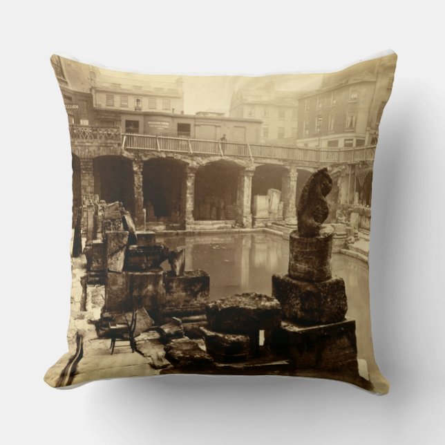 Coussin Grand Bath romain, Bath (photo de b/w) (Recto)