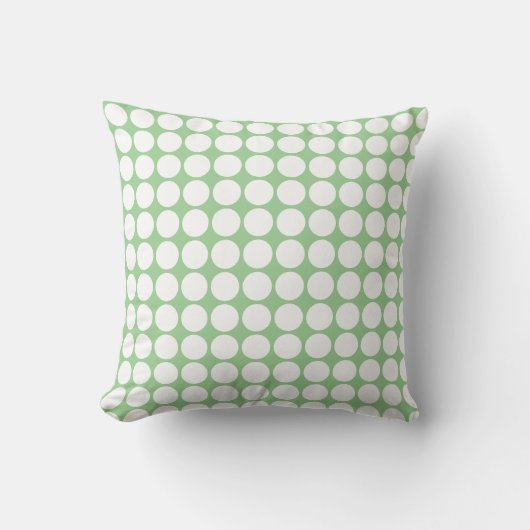Coussin Grand Blanc Polka Point Sage Vert Classy Cadeau Fa (Recto)