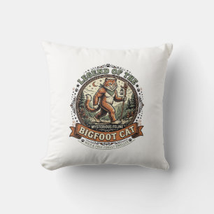 Coussin Grand Chat de Pied Sasquatch Vintage Vector A