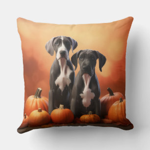 Coussin Grand Chiot Danse Automne Délice Citrouille