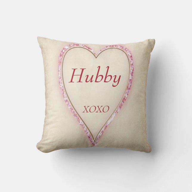 Coussin Grand Coeur "Hubby" XOXO (Recto)