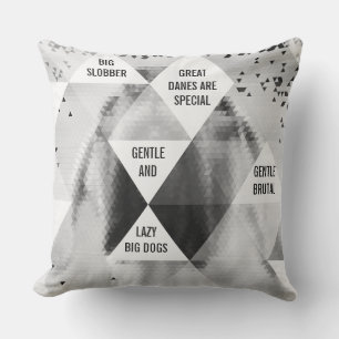 Coussin Grand Danois abstrait moderne