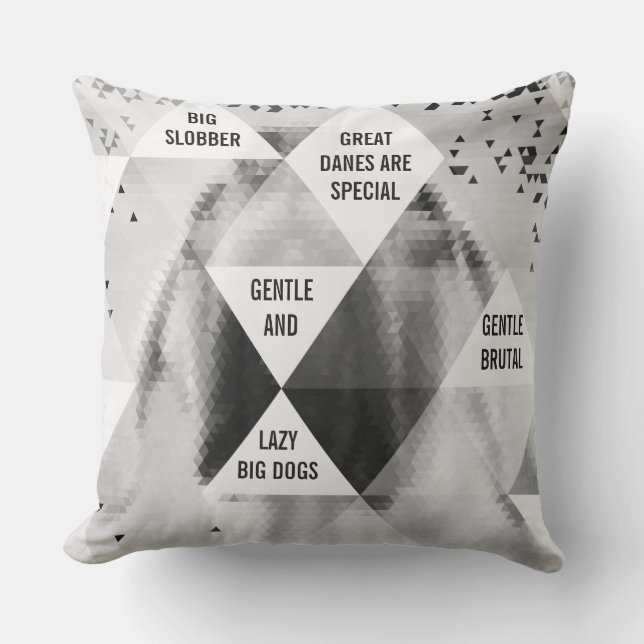 Coussin Grand Danois abstrait moderne (Recto)
