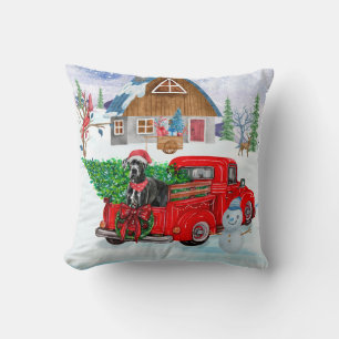Coussin Grand Danois Dans Un Camion De Livraison De Noël S