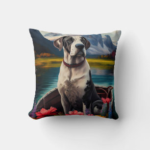 Coussin Grand Danois sur une pagaie : Une aventure pittore
