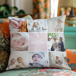 Coussin GRAND GRANDMA 'le plus aimé' Photo Collage Jeter<br><div class="desc">Coussin de collage photo moderne et tendance pour Great Grand-mère. Créez votre propre cadeau personnel avec un collage photo de 8 (huit) composé d'un modèle de mise en page d'image carré, le texte "l'arrière-grand-mère la plus aimée" et le/les nom(s). Tous les textes et les couleurs peuvent être changés à votre...</div>