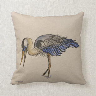 Coussin Grand Héron bleu 2