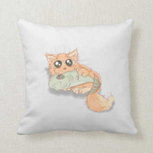 Coussin Grand Kitty observé avec une illustration de